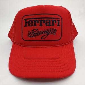 Red Otto Ferrari Racing Foam Trucker Mesh Snap Back Hat